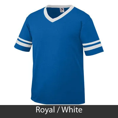 Sigma Lambda Gamma V-Neck Jersey with Striped Sleeves - 360 - TWILL