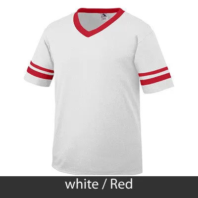 Sigma Lambda Gamma V-Neck Jersey with Striped Sleeves - 360 - TWILL