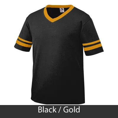 Sigma Lambda Gamma V-Neck Jersey with Striped Sleeves - 360 - TWILL
