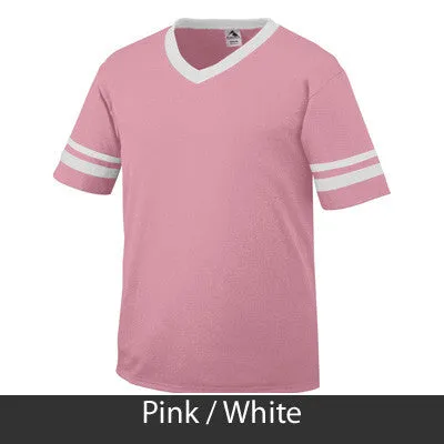Sigma Lambda Gamma V-Neck Jersey with Striped Sleeves - 360 - TWILL