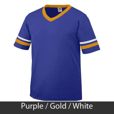 Sigma Lambda Gamma V-Neck Jersey with Striped Sleeves - 360 - TWILL