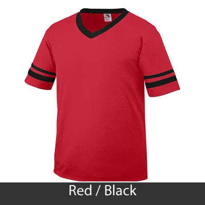 Sigma Lambda Gamma V-Neck Jersey with Striped Sleeves - 360 - TWILL