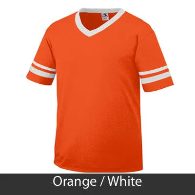 Sigma Lambda Gamma V-Neck Jersey with Striped Sleeves - 360 - TWILL