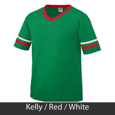 Sigma Lambda Gamma V-Neck Jersey with Striped Sleeves - 360 - TWILL