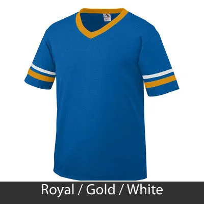 Sigma Lambda Gamma V-Neck Jersey with Striped Sleeves - 360 - TWILL