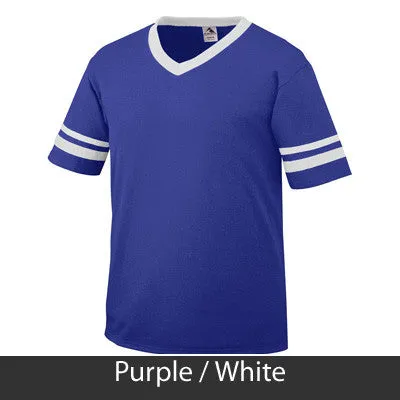 Sigma Lambda Gamma V-Neck Jersey with Striped Sleeves - 360 - TWILL