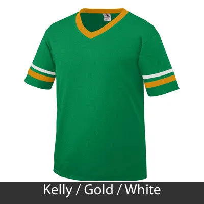 Sigma Lambda Gamma V-Neck Jersey with Striped Sleeves - 360 - TWILL