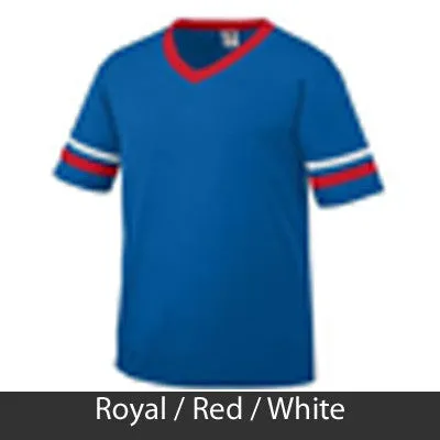 Sigma Lambda Gamma V-Neck Jersey with Striped Sleeves - 360 - TWILL