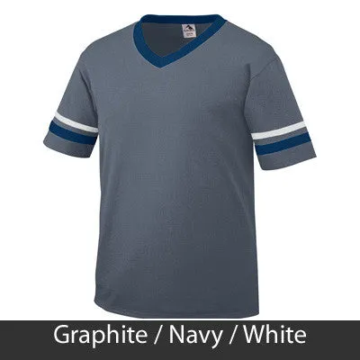 Sigma Lambda Gamma V-Neck Jersey with Striped Sleeves - 360 - TWILL