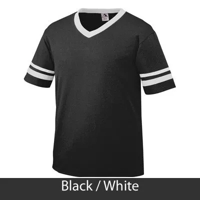 Sigma Lambda Gamma V-Neck Jersey with Striped Sleeves - 360 - TWILL
