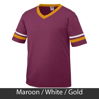 Sigma Lambda Gamma V-Neck Jersey with Striped Sleeves - 360 - TWILL