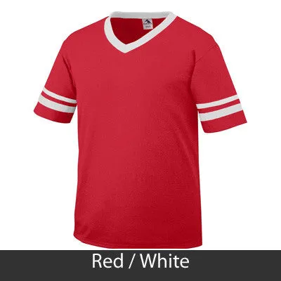 Sigma Lambda Gamma V-Neck Jersey with Striped Sleeves - 360 - TWILL