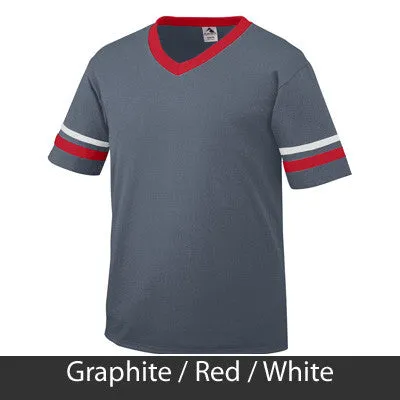 Sigma Lambda Gamma V-Neck Jersey with Striped Sleeves - 360 - TWILL