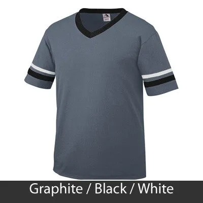 Sigma Lambda Gamma V-Neck Jersey with Striped Sleeves - 360 - TWILL