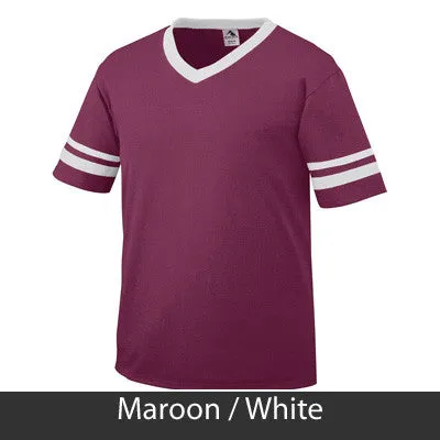 Sigma Lambda Gamma V-Neck Jersey with Striped Sleeves - 360 - TWILL
