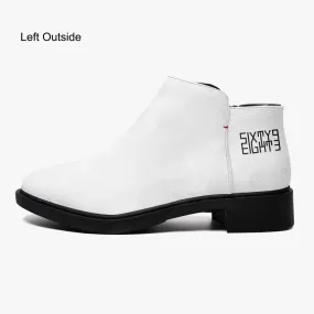Sixty Eight 93 Logo Black White Suede Zipper Boots