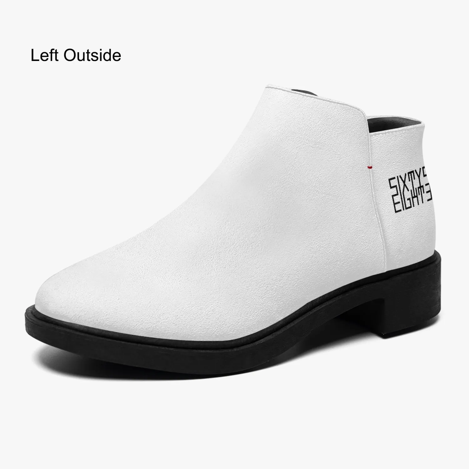 Sixty Eight 93 Logo Black White Suede Zipper Boots