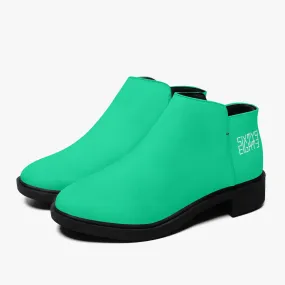 Sixty Eight 93 Logo White Sea Green Suede Zipper Boots