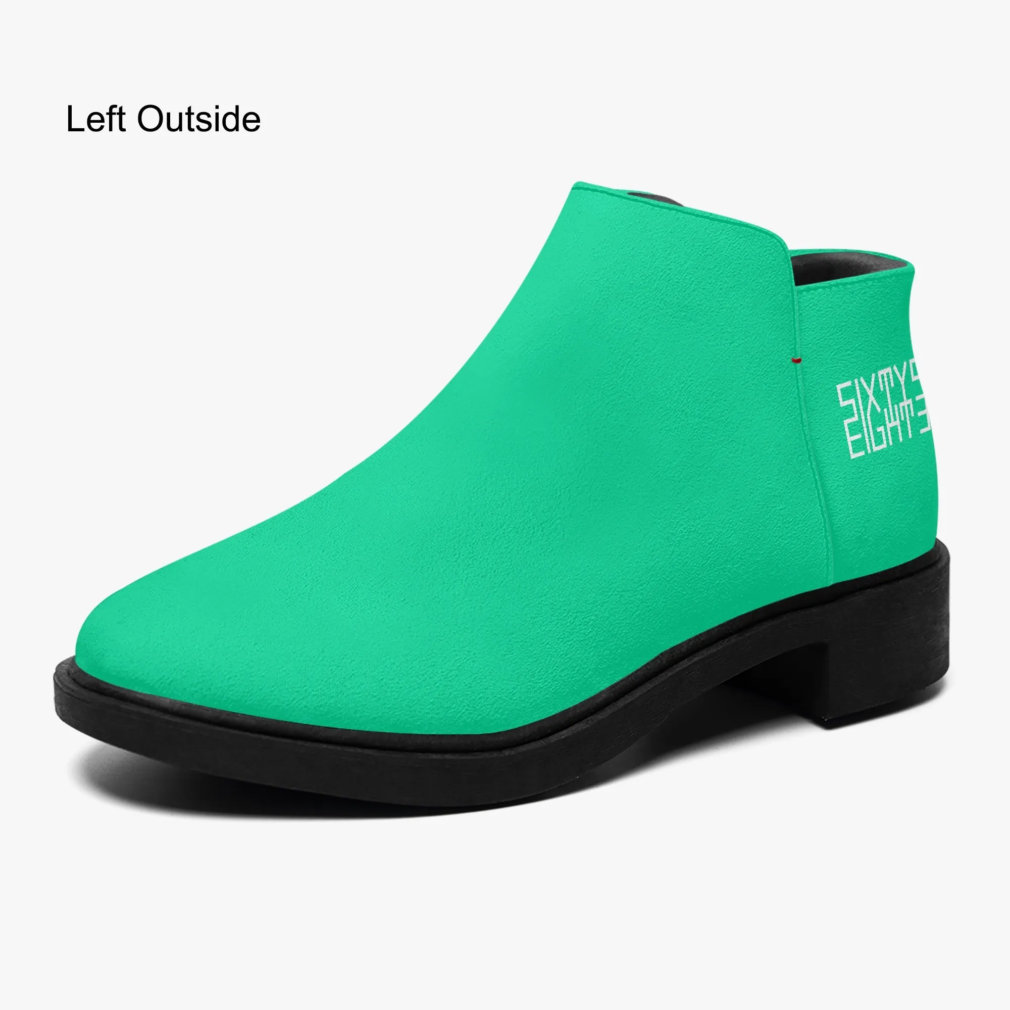 Sixty Eight 93 Logo White Sea Green Suede Zipper Boots