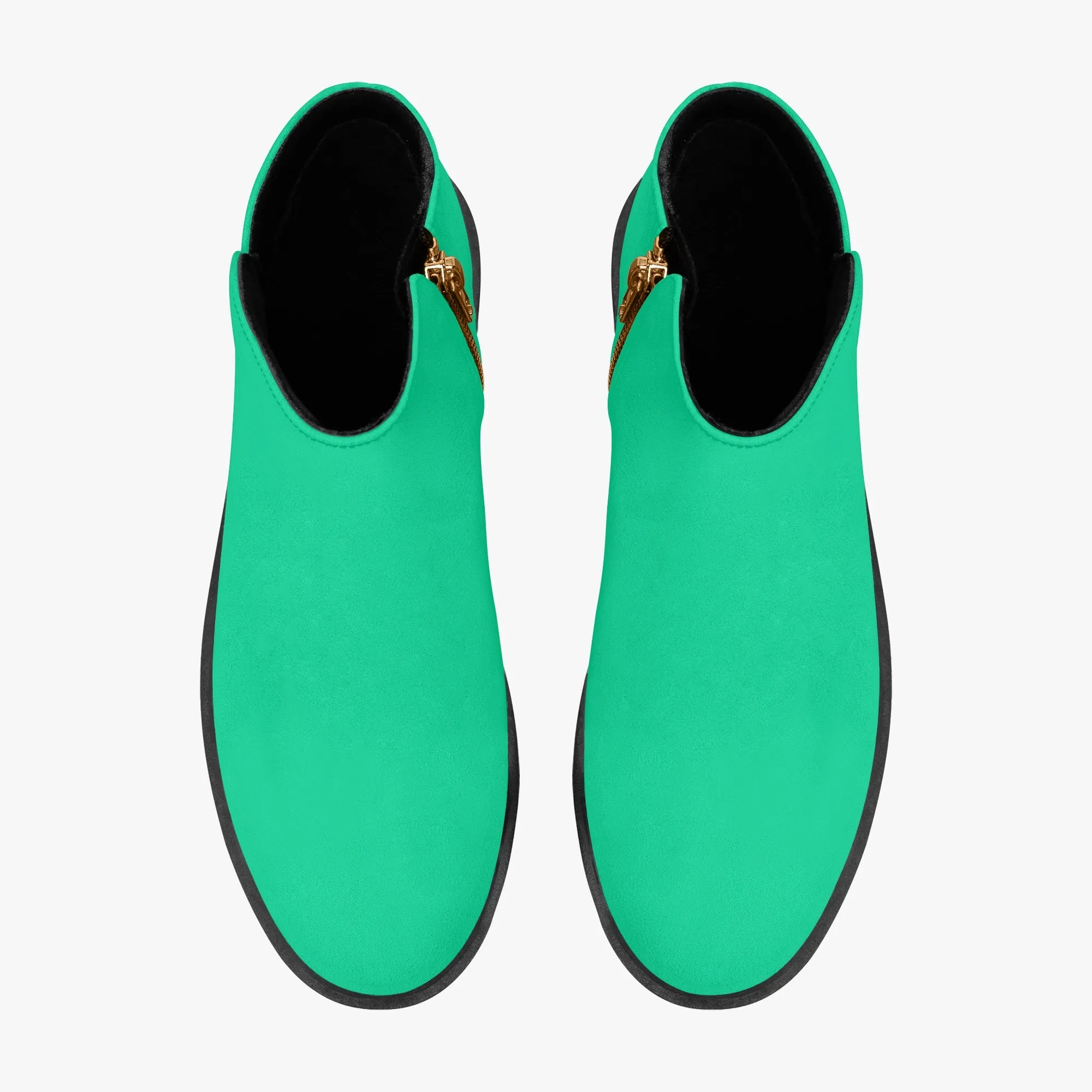 Sixty Eight 93 Logo White Sea Green Suede Zipper Boots