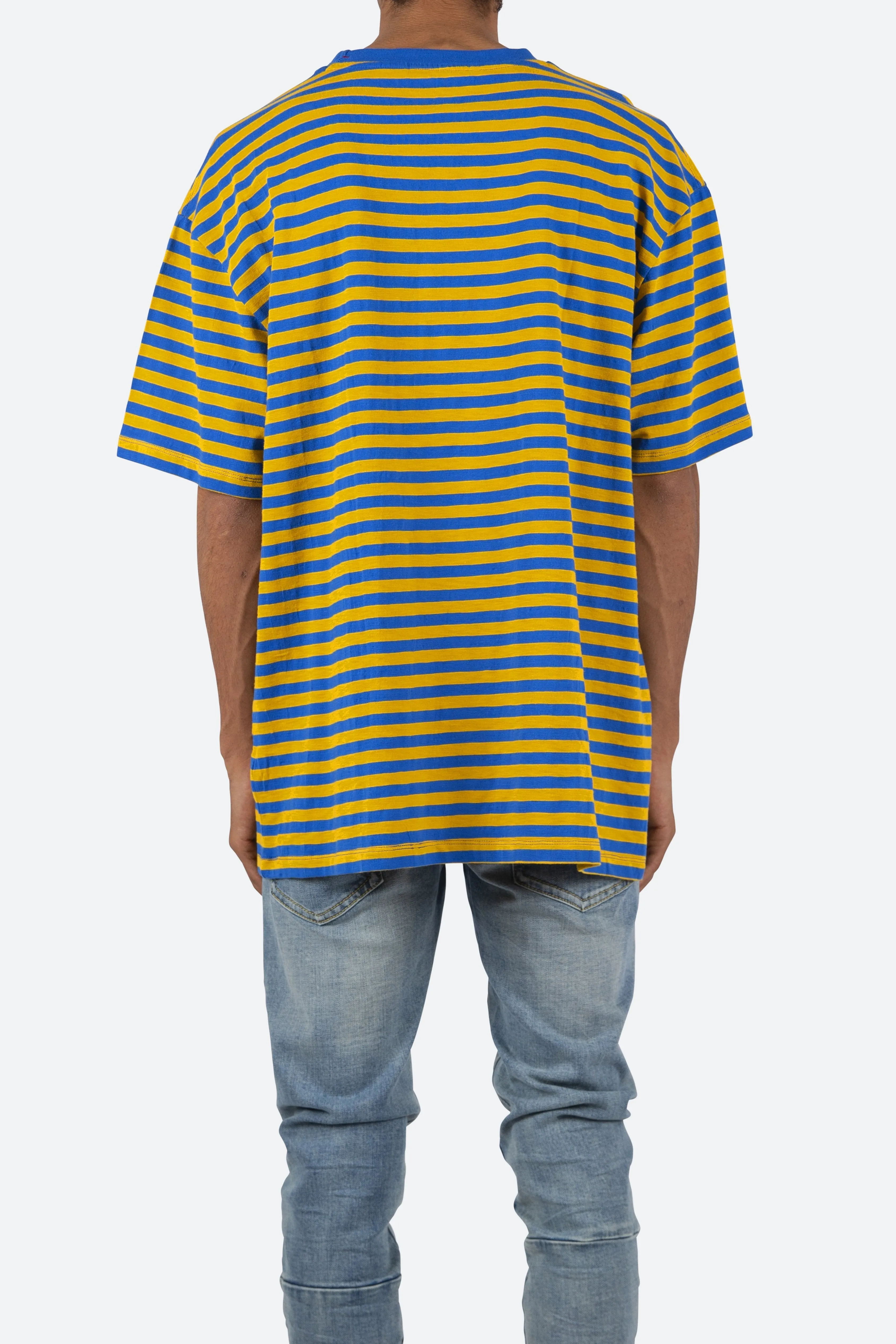 Striped Boxy Tee - Blue/Yellow