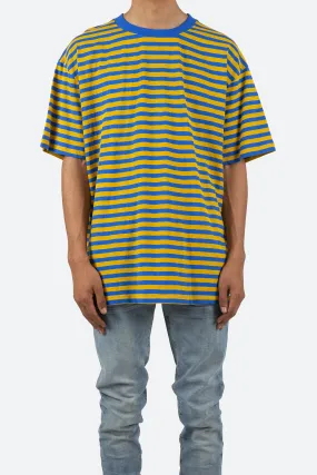Striped Boxy Tee - Blue/Yellow