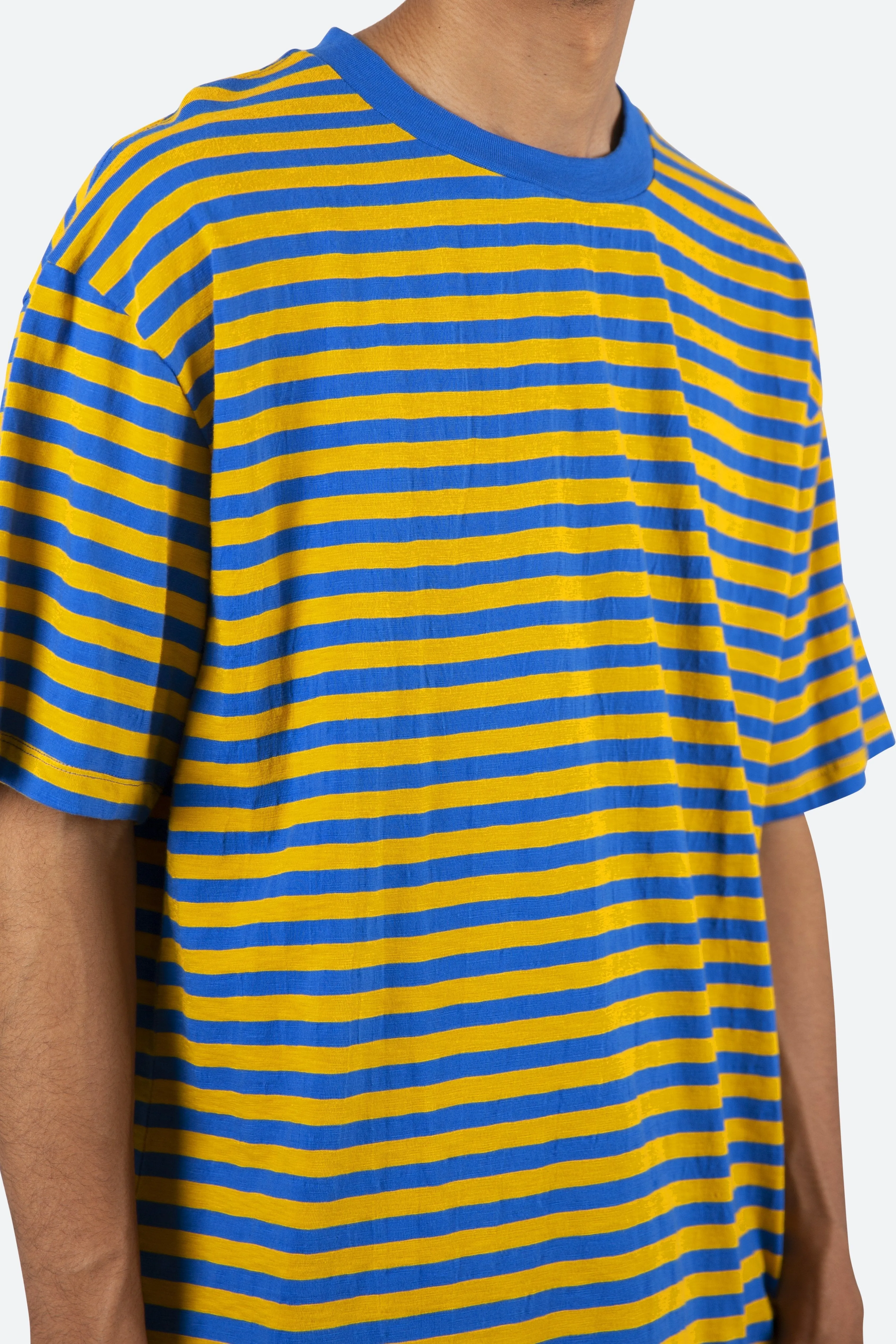 Striped Boxy Tee - Blue/Yellow