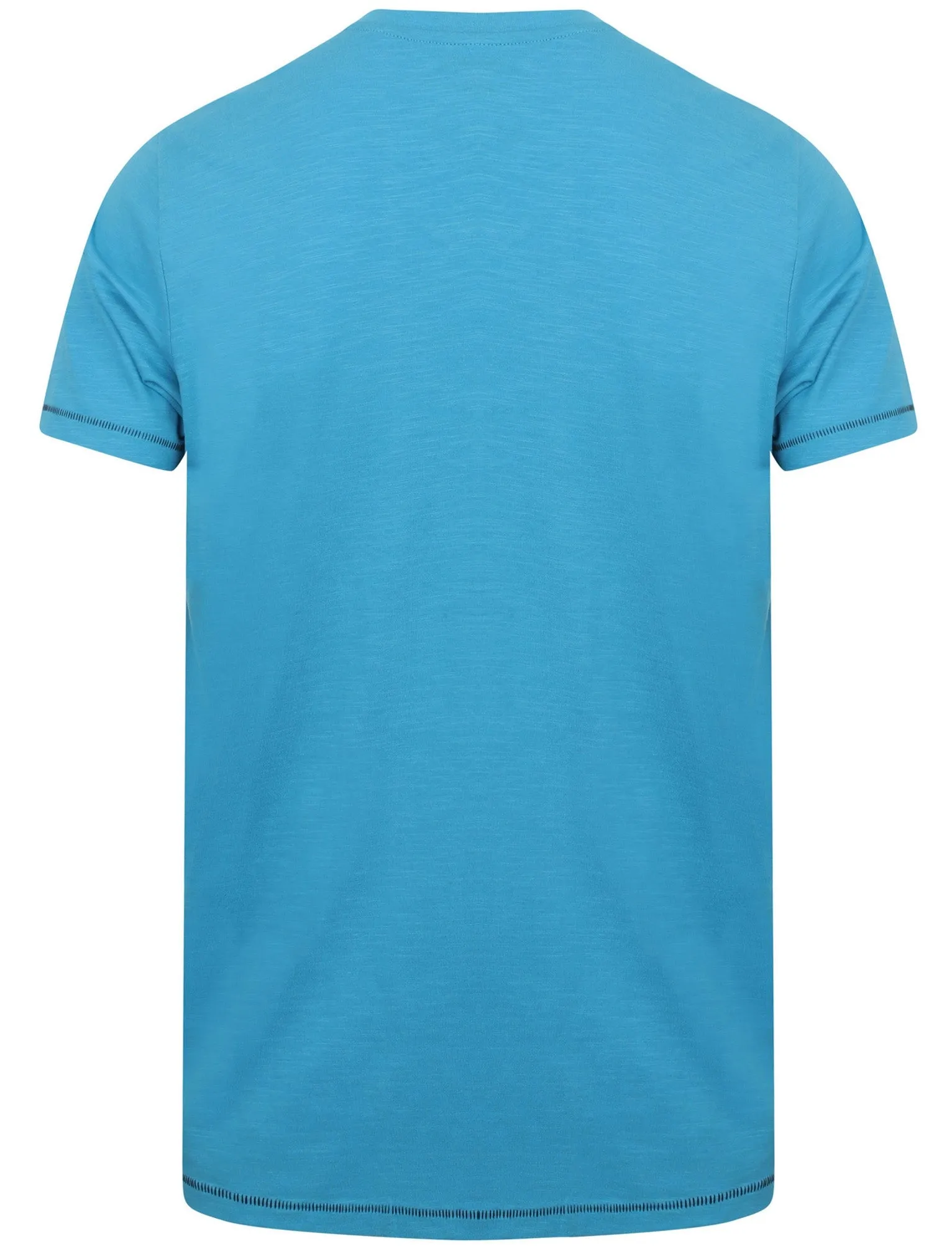 Sungai V Neck Striped Cotton T-Shirt In Swedish Blue - South Shore