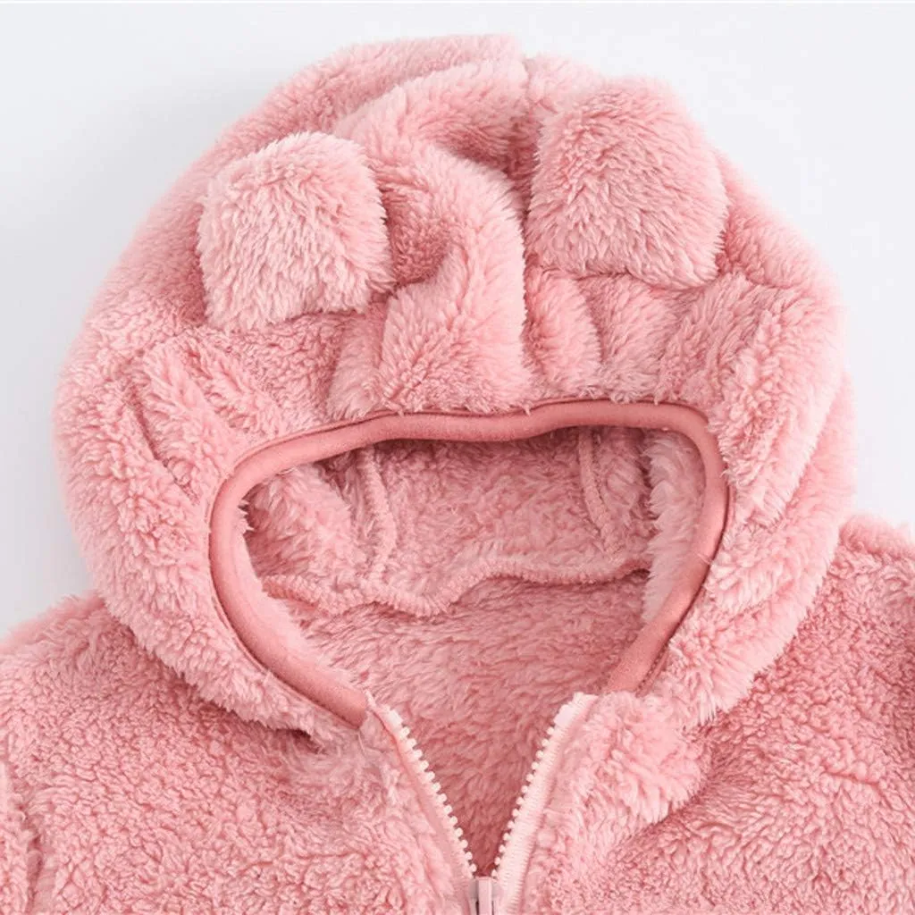 Toddler Kids Winter Warm Jacket Down Puffer Coat Thick Hooded Outwear Children's Coral Velvet Coat