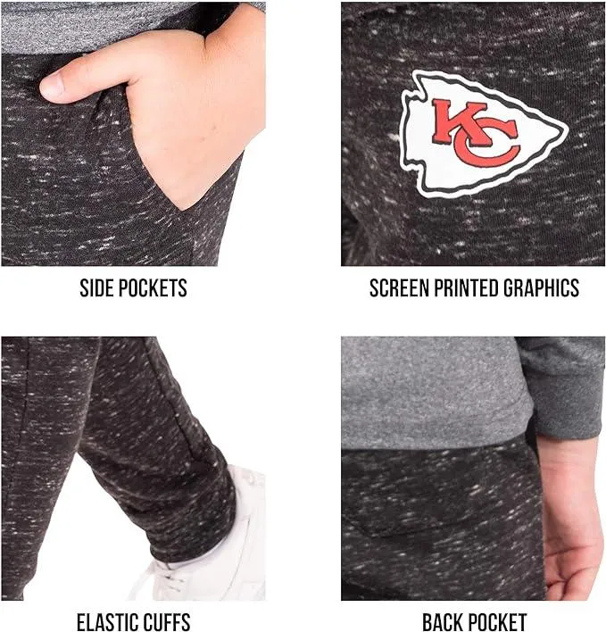 Ultra Game NFL Official Youth Super Soft Supreme Jogger Sweatpants, Carolina Panthers, Black Snow|Carolina Panthers