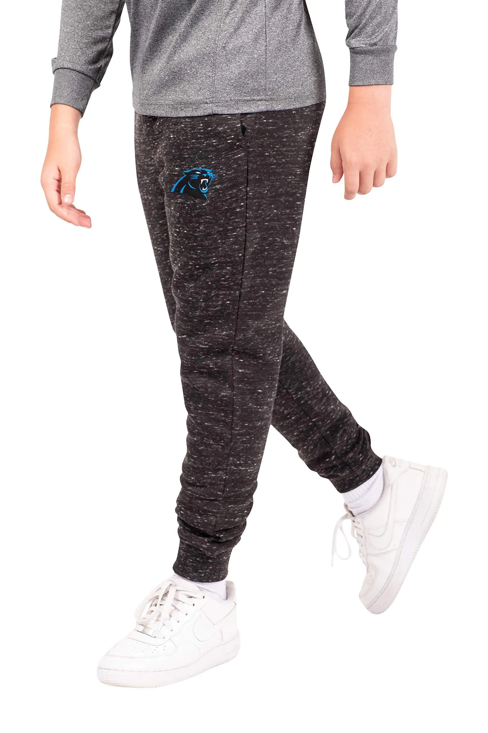 Ultra Game NFL Official Youth Super Soft Supreme Jogger Sweatpants, Carolina Panthers, Black Snow|Carolina Panthers