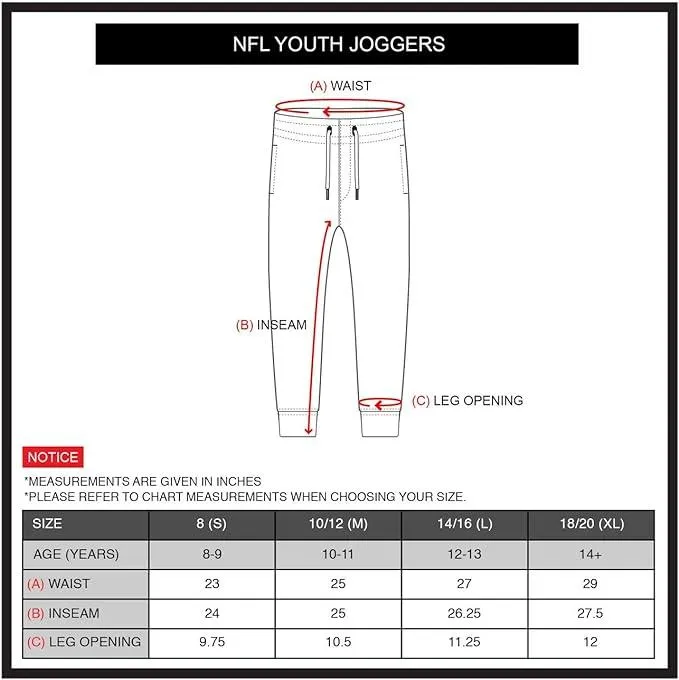 Ultra Game NFL Official Youth Super Soft Supreme Jogger Sweatpants, Carolina Panthers, Black Snow|Carolina Panthers