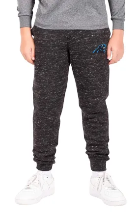 Ultra Game NFL Official Youth Super Soft Supreme Jogger Sweatpants, Carolina Panthers, Black Snow|Carolina Panthers