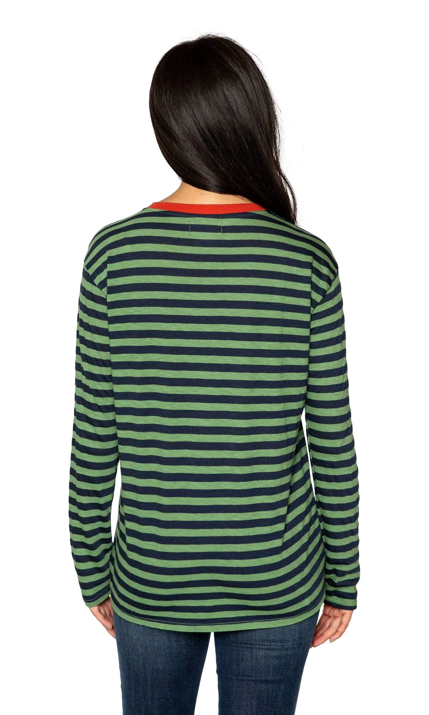 Velvet by Graham & Spencer Renny Slub Knit Stripe Long Sleeve Tee