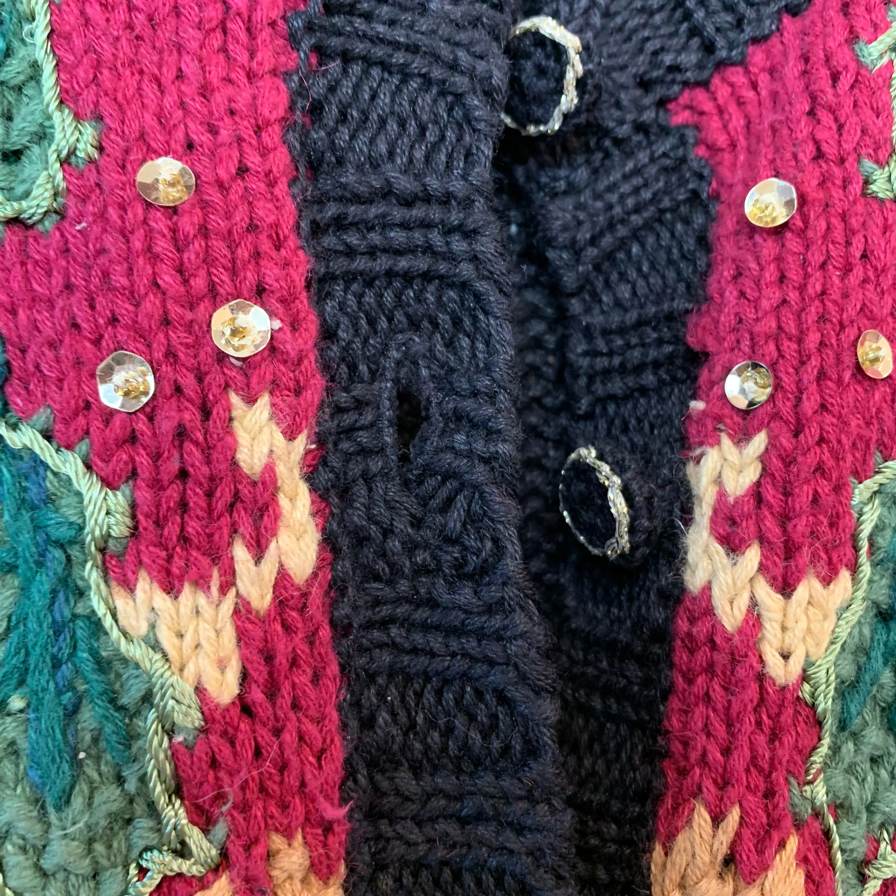 Vintage 90s Heirloom Collectibles Women Christmas Cardigan Sweater Chunky Knit 26/28