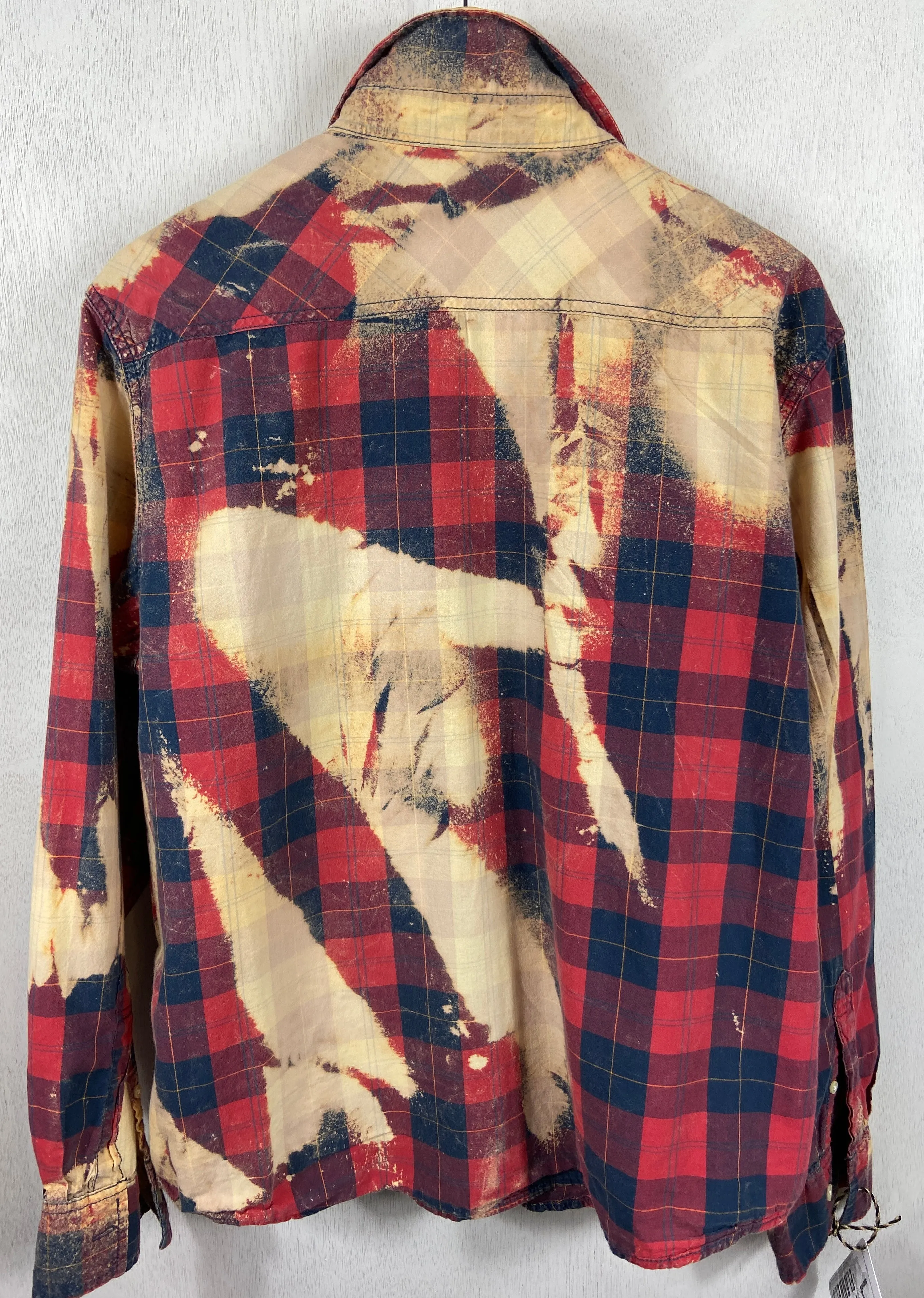 Vintage Red, Navy and Gold Lightweight Cotton Size Large