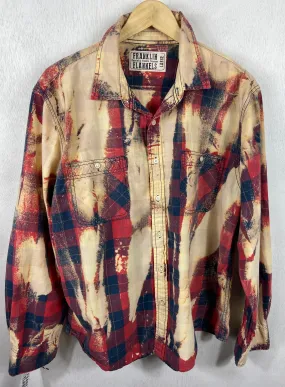 Vintage Red, Navy and Gold Lightweight Cotton Size Large