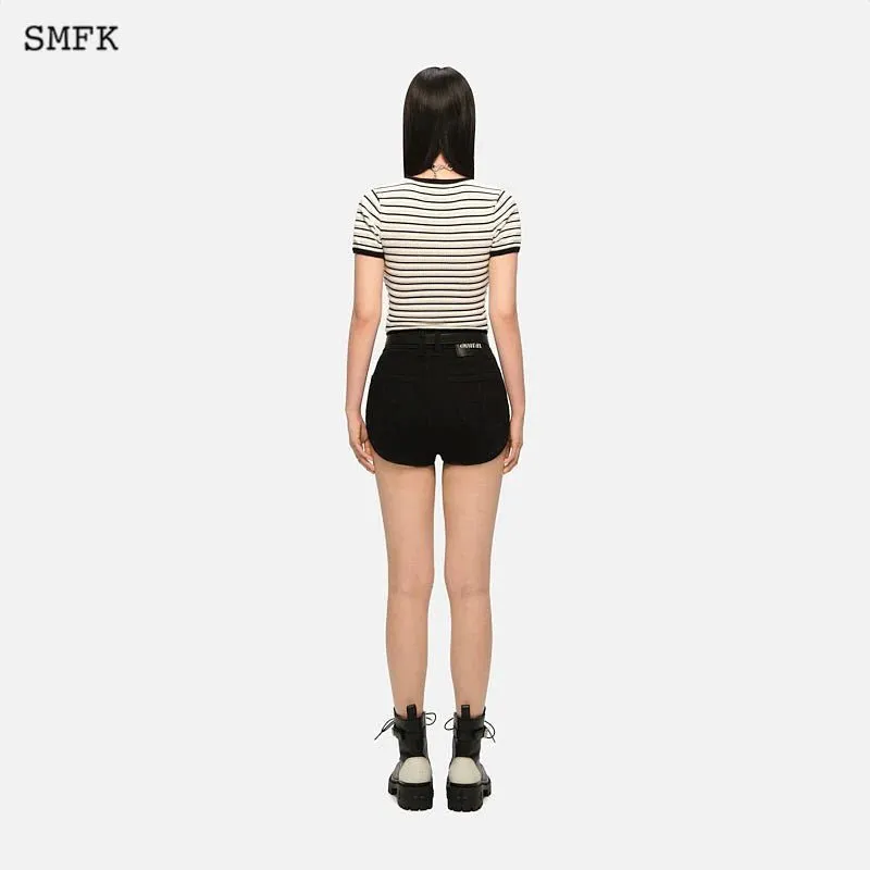 Vintage School Striped Knit Tee White
