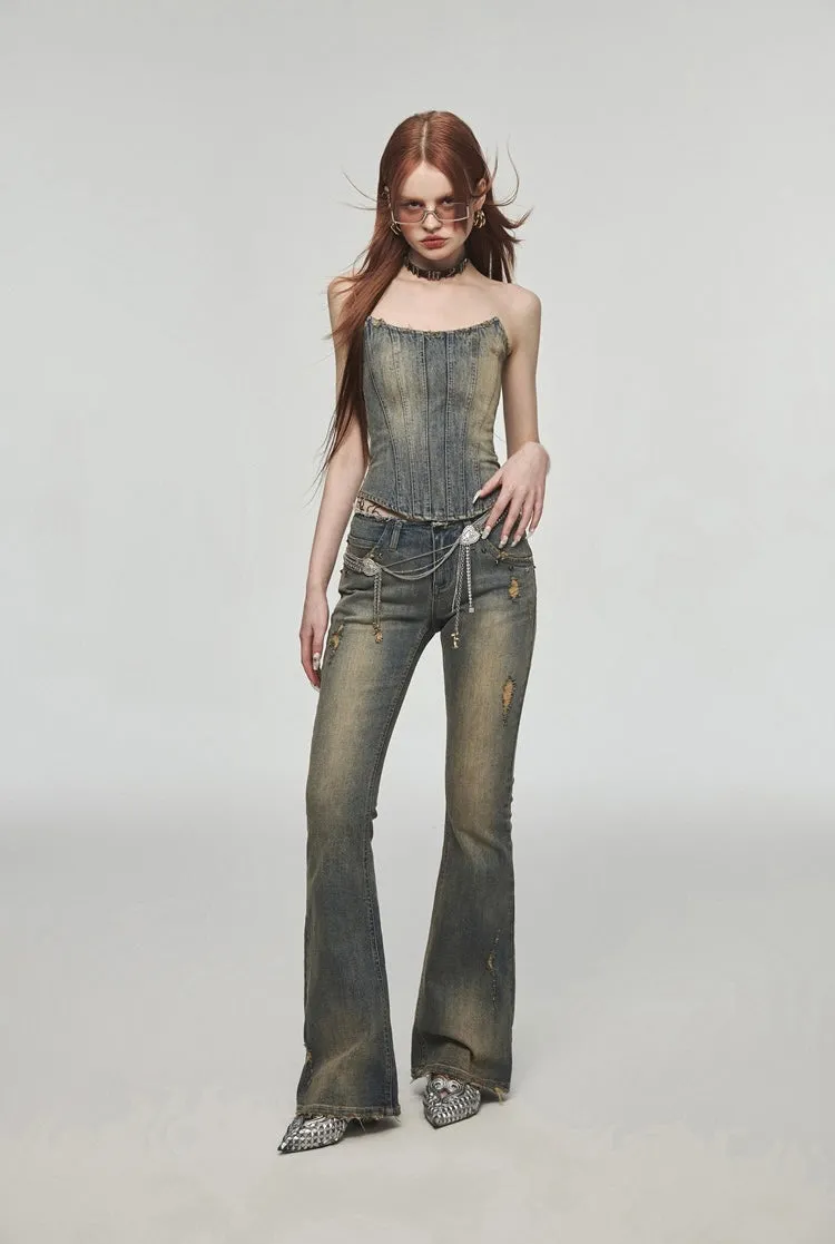 Washed Distressed Jeans