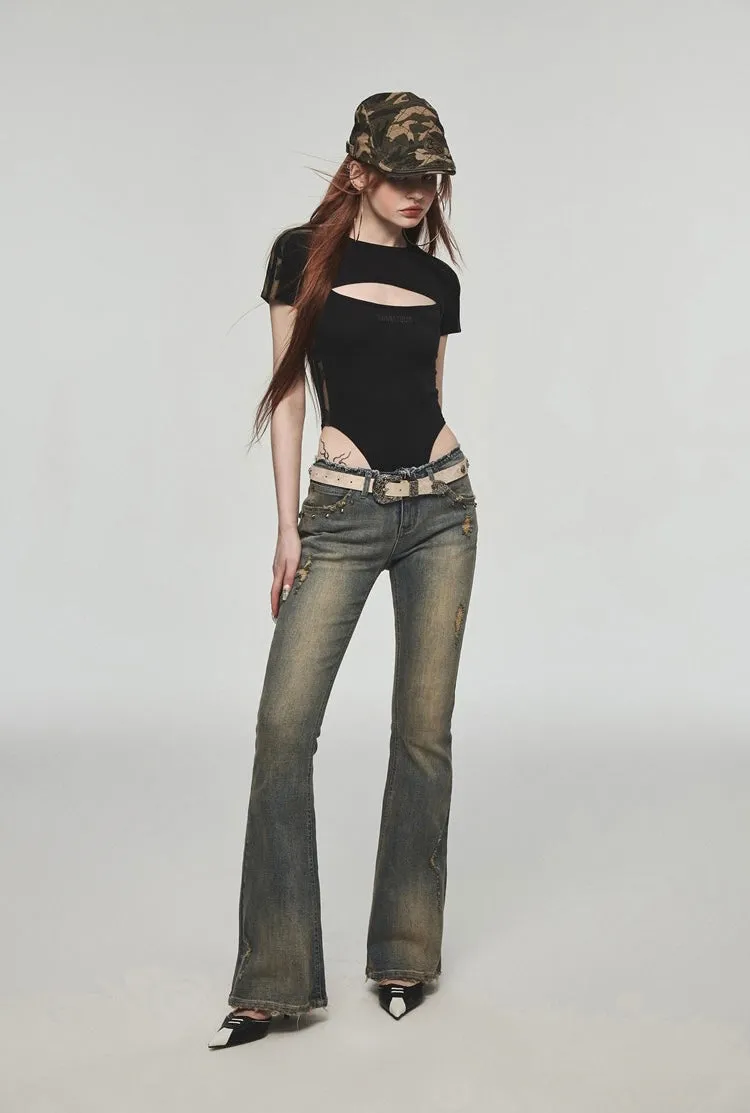 Washed Distressed Jeans