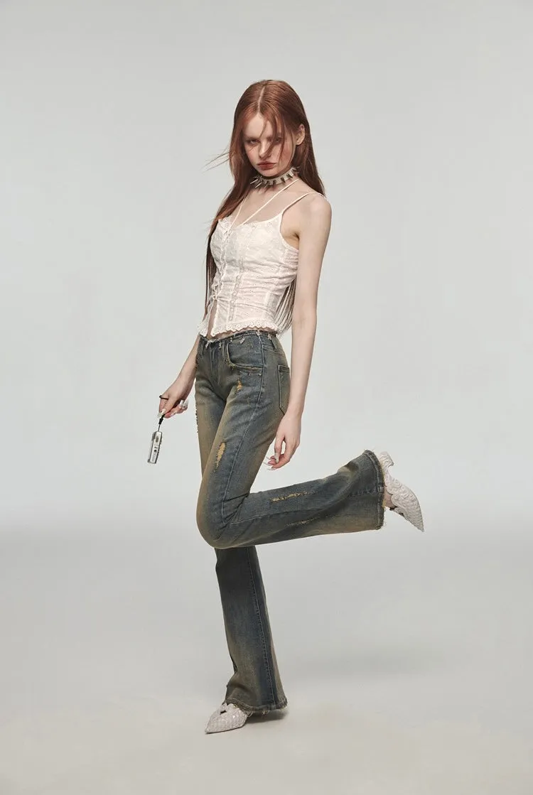 Washed Distressed Jeans