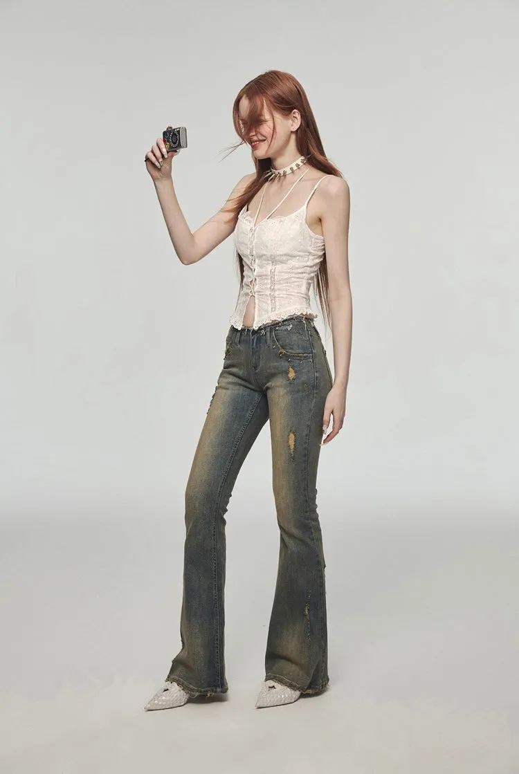 Washed Distressed Jeans
