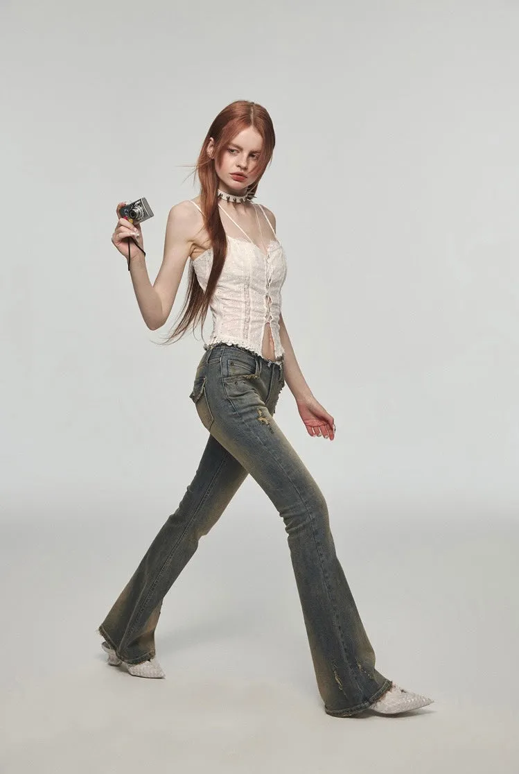 Washed Distressed Jeans