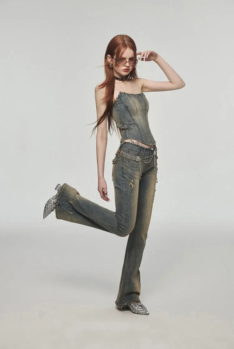 Washed Distressed Jeans