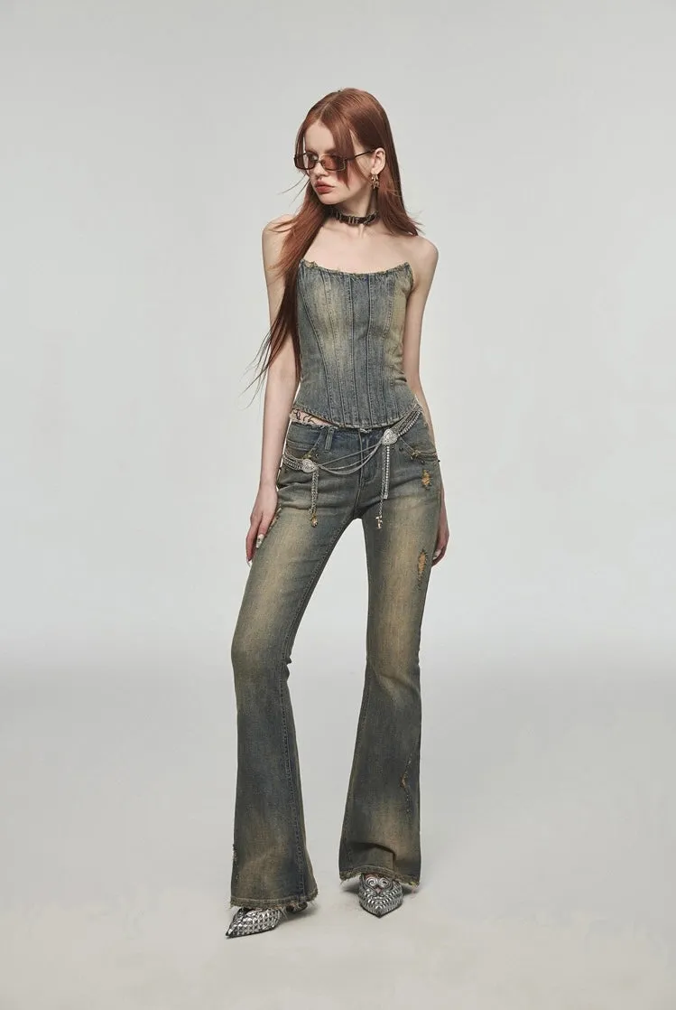 Washed Distressed Jeans