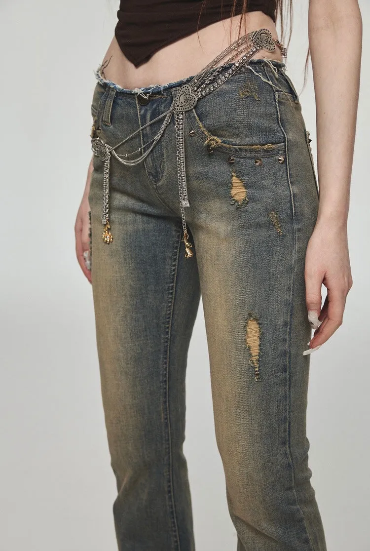 Washed Distressed Jeans