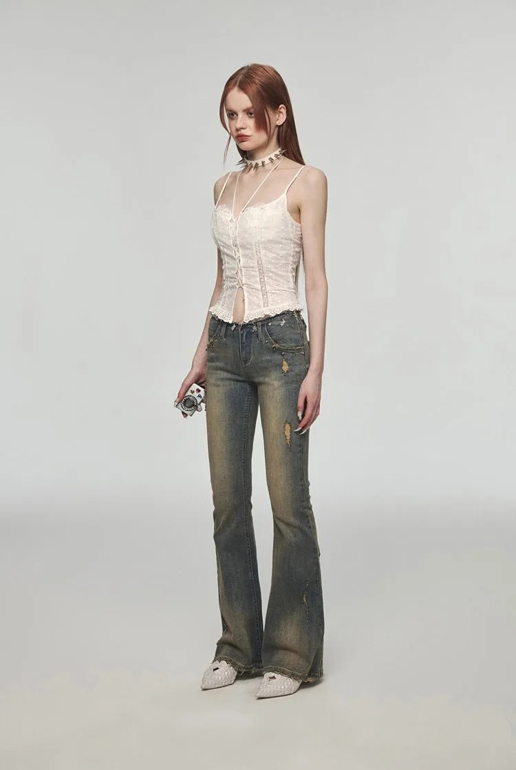 Washed Distressed Jeans