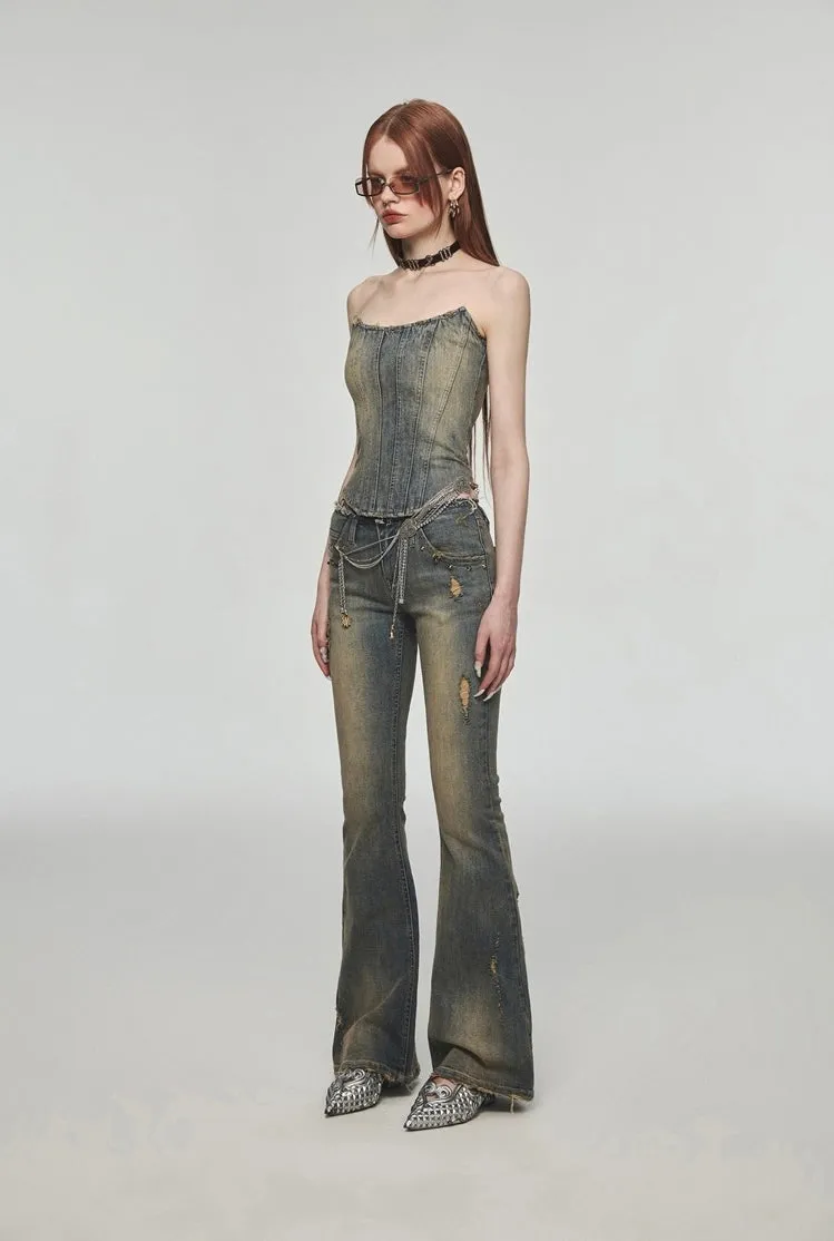 Washed Distressed Jeans