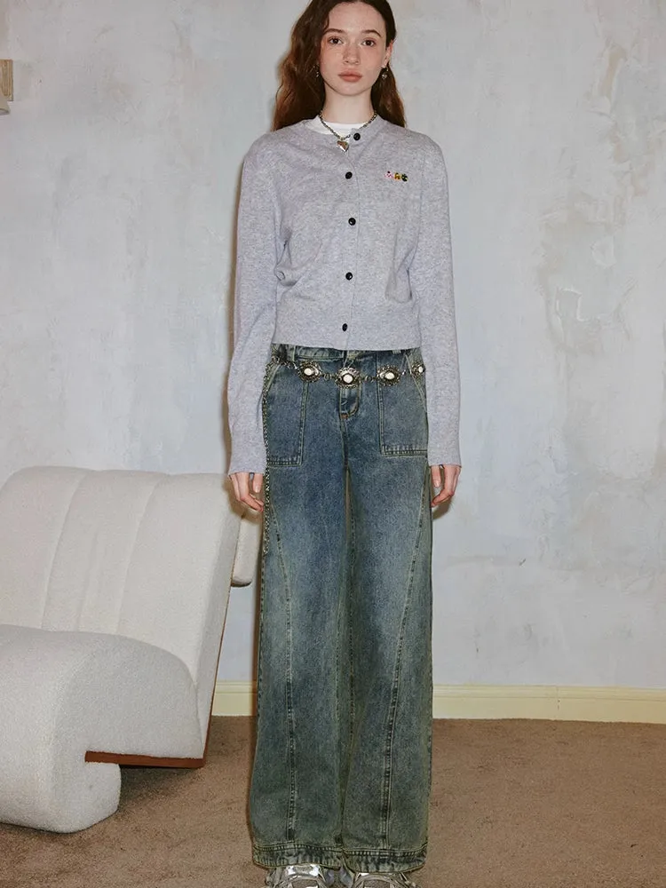 Washed straight jeans【s0000006410】
