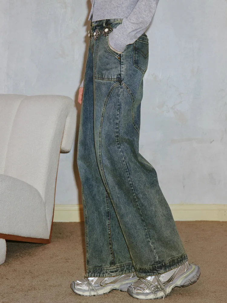 Washed straight jeans【s0000006410】